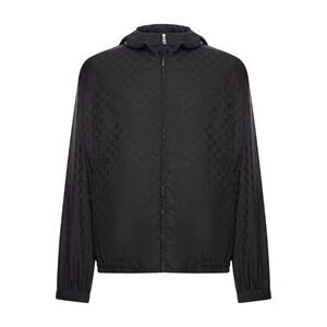 Gucci Men Gg Jacquard Nylon Zip-Up Jacket